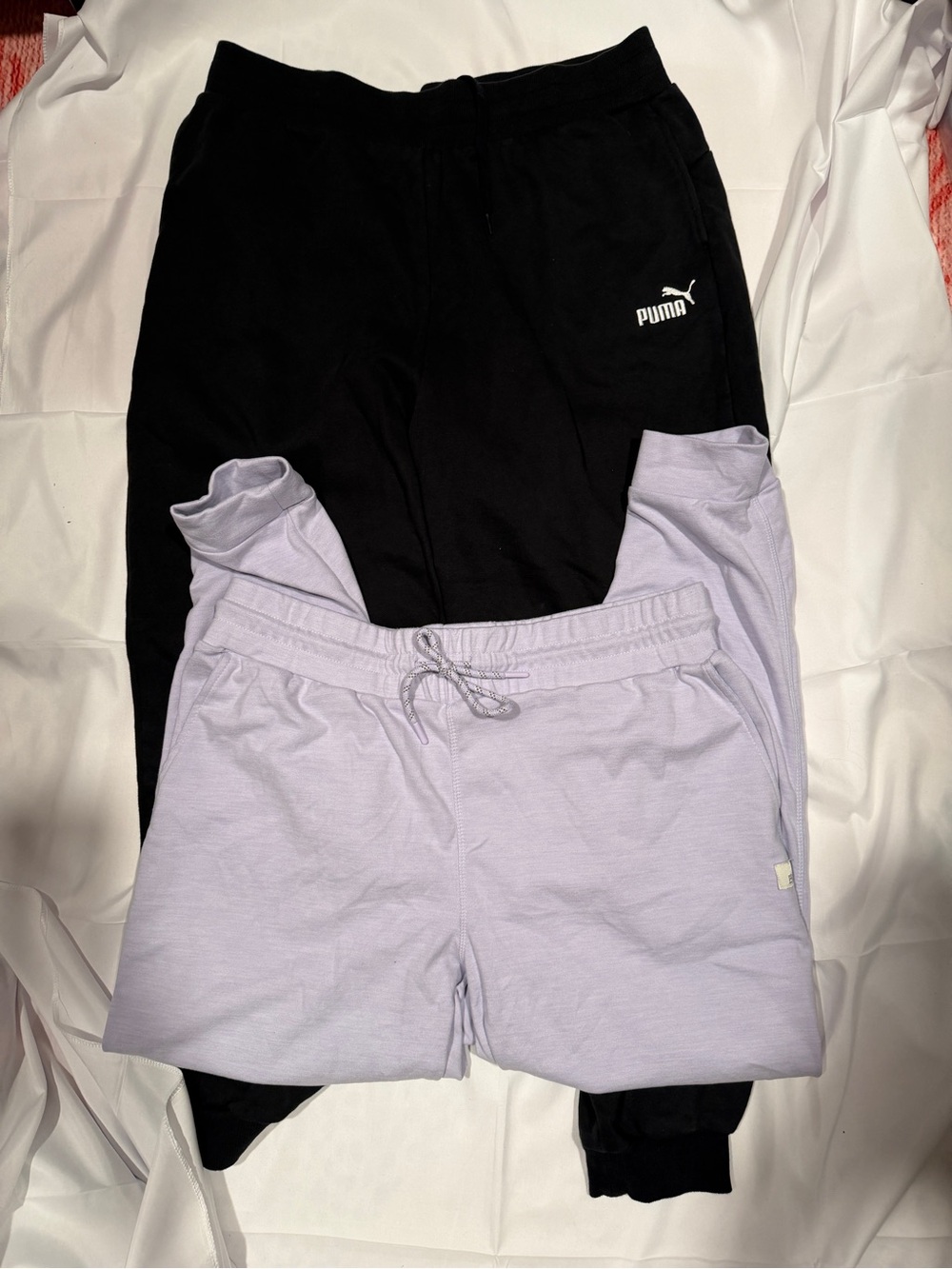 Puma Black Track Pants with Light Purple (Avalanche) Joggers